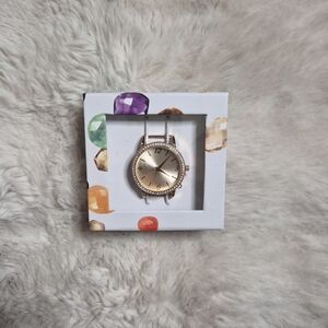 Swarovski Round Watch Head Face Gold Craft DIY Watch Jewelry Gift Stocking Stuff